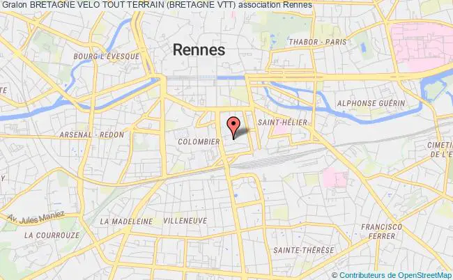 plan association Bretagne Velo Tout Terrain (bretagne Vtt) Rennes