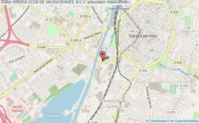 plan association Bridge-club De Valenciennes, B.c.v. Valenciennes