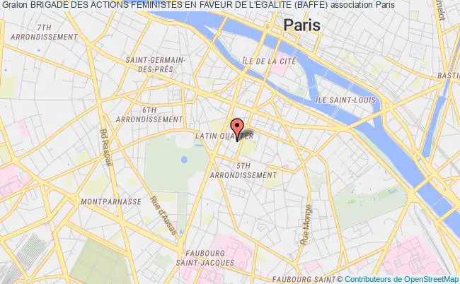 plan association Brigade Des Actions Feministes En Faveur De L'egalite (baffe) Paris