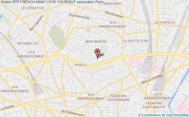plan association Bts French Army Love Yourself Paris 18e