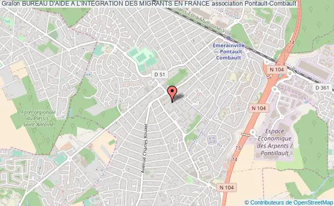 plan association Bureau D'aide A L'integration Des Migrants En France Pontault-Combault