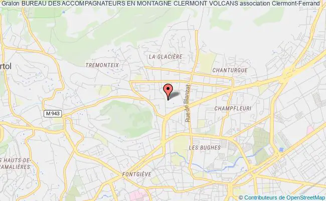 plan association Bureau Des Accompagnateurs En Montagne Clermont Volcans Clermont-Ferrand