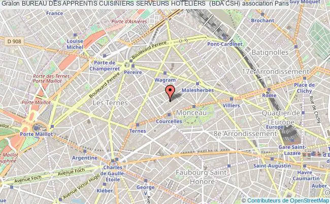 plan association Bureau Des Apprentis Cuisiniers Serveurs Hoteliers  (bda Csh) PARIS