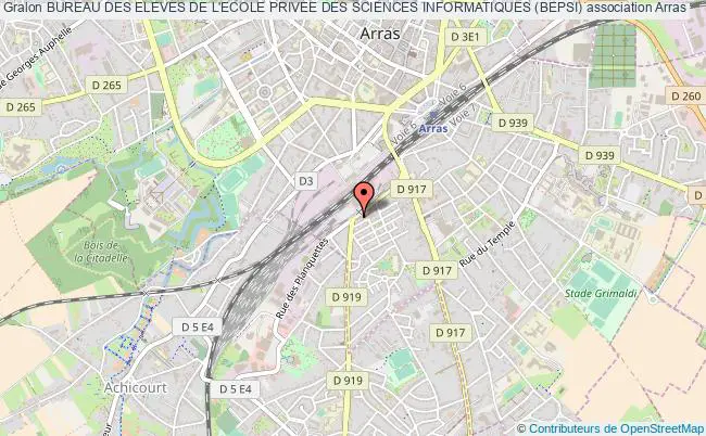plan association Bureau Des Eleves De L'ecole Privee Des Sciences Informatiques (bepsi) Arras