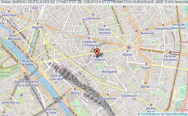 plan association Bureau Des Eleves De L'?institut De Creation Et D'?animation Numerique (bde Ican) Paris