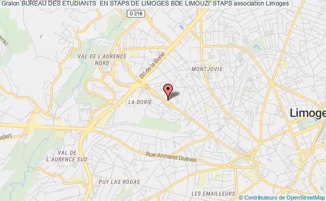 plan association Bureau Des Étudiants  En Staps De Limoges Bde Limouzi' Staps Limoges