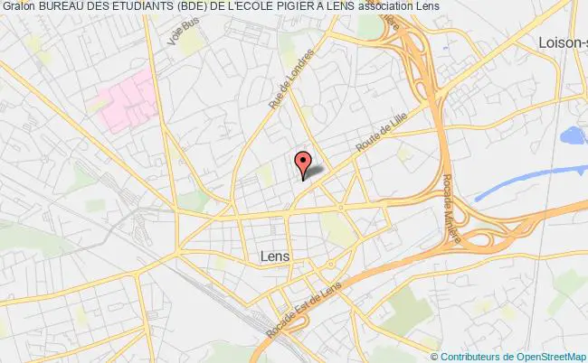 plan association Bureau Des Etudiants (bde) De L'ecole Pigier A Lens Lens