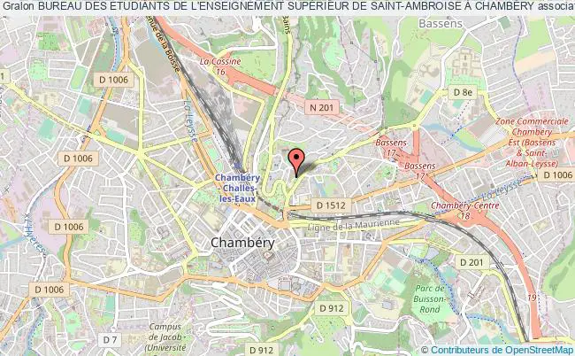 plan association Bureau Des Etudiants De L'enseignement SupÉrieur De Saint-ambroise À ChambÉry Chambéry