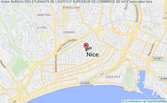 plan association Bureau Des Étudiants De L'institut SupÉrieur De Commerce De Nice Nice