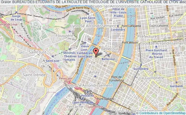 plan association Bureau Des Etudiants De La Faculte De Theologie De L'universite Catholique De Lyon Lyon 2e Arrondissement