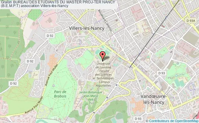 plan association Bureau Des Etudiants Du Master Proj-ter Nancy 
(b.e.m.p.t) Villers-lès-Nancy