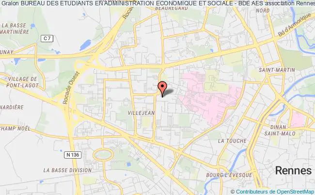 plan association Bureau Des Etudiants En Administration Economique Et Sociale - Bde Aes Rennes