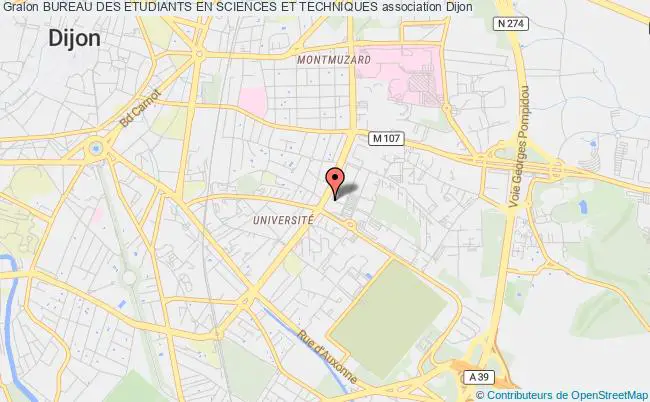 plan association Bureau Des Etudiants En Sciences Et Techniques Dijon cedex