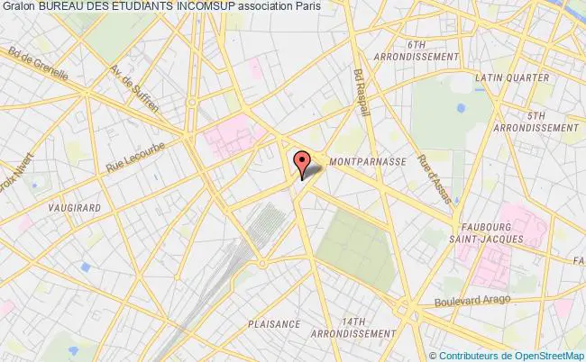 plan association Bureau Des Etudiants Incomsup Paris