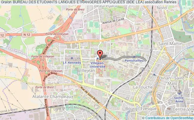 plan association Bureau Des Etudiants Langues Etrangeres Appliquees (bde Lea) Rennes