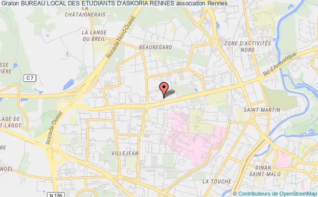 plan association Bureau Local Des Etudiants D'askoria Rennes Rennes