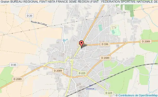plan association Bureau Regional Fsnt Nbta France 3eme Region (fsnt : Federation Sportive Nationale De Twirling - Nbta: National Baton Twirling Association) Lezoux