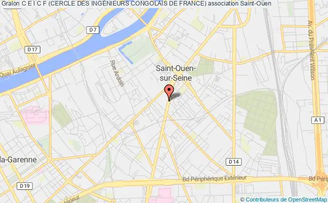 plan association C E I C F (cercle Des IngÉnieurs Congolais De France) Saint-Ouen-sur-Seine