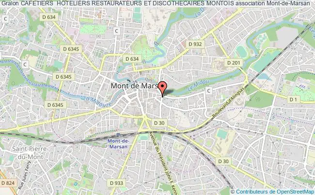 plan association Cafetiers  Hoteliers Restaurateurs Et Discothecaires Montois Mont-de-Marsan