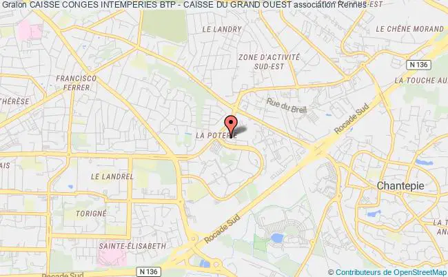 plan association Caisse Conges Intemperies Btp - Caisse Du Grand Ouest Rennes