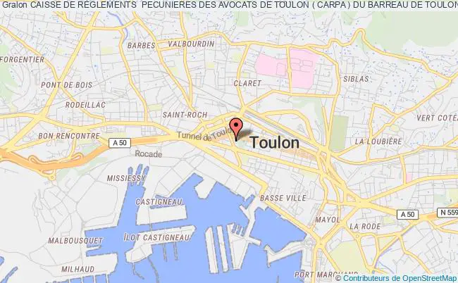 plan association Caisse De RÈglements  Pecunieres Des Avocats De Toulon ( Carpa ) Du Barreau De Toulon Toulon
