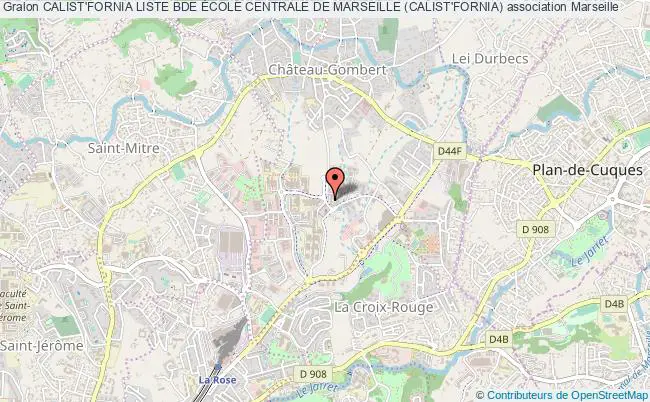 plan association Calist'fornia Liste Bde École Centrale De Marseille (calist'fornia) Marseille