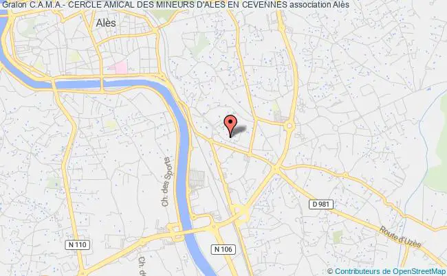 plan association C.a.m.a.- Cercle Amical Des Mineurs D'ales En Cevennes Alès