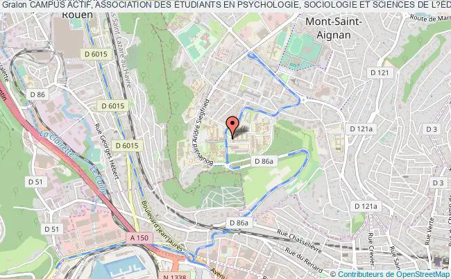 plan association Campus Actif, Association Des Étudiants En Psychologie, Sociologie Et Sciences De L?Éducation Mont-Saint-Aignan