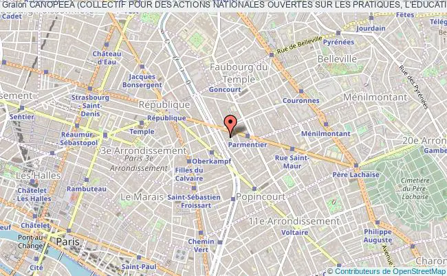 plan association Canopeea (collectif Pour Des Actions Nationales Ouvertes Sur Les Pratiques, L'education Et Les Enseignements Artistiques) Paris