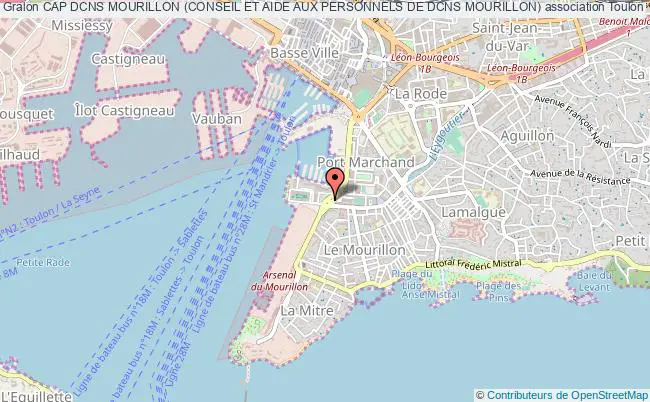 plan association Cap Dcns Mourillon (conseil Et Aide Aux Personnels De Dcns Mourillon) Toulon