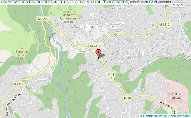 plan association Cap Des Baous (culture Et Activites Physiques Des Baous) Saint-Jeannet