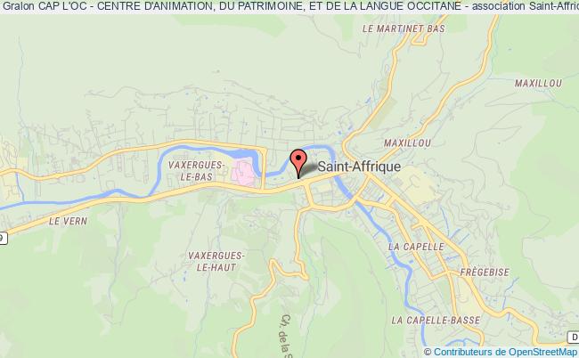 plan association Cap L'oc - Centre D'animation, Du Patrimoine, Et De La Langue Occitane - Saint-Affrique