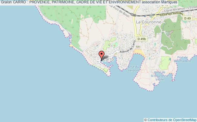 plan association Carro : Provence, Patrimoine, Cadre De Vie Et Environnement Martigues