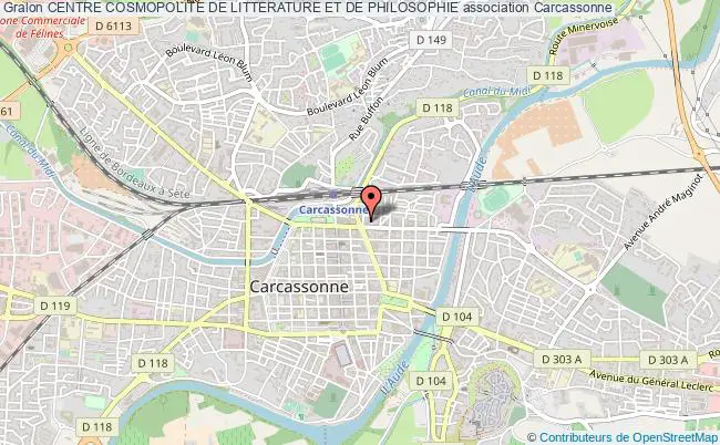 plan association Centre Cosmopolite De Litterature Et De Philosophie Carcassonne