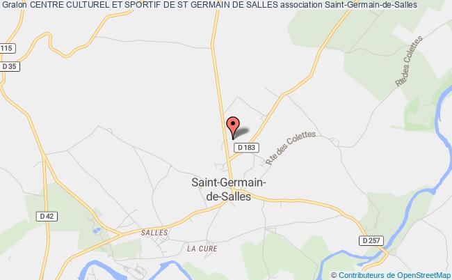 plan association Centre Culturel Et Sportif De St Germain De Salles Saint-Germain-de-Salles