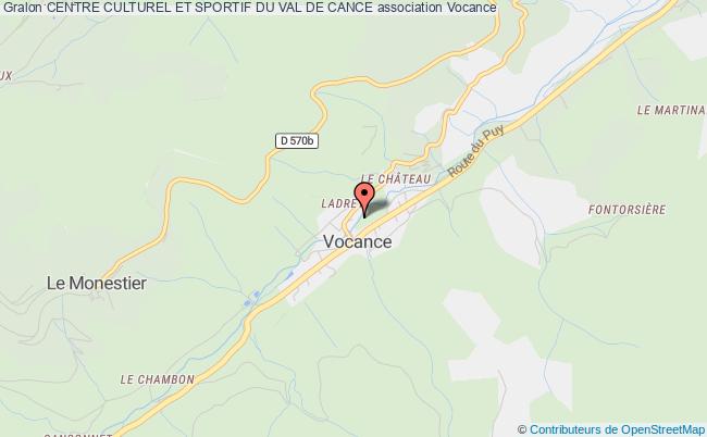 plan association Centre Culturel Et Sportif Du Val De Cance Vocance