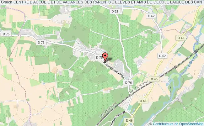 plan association Centre D'accueil Et De Vacances Des Parents D'eleves Et Amis De L'ecole Laique Des Cantons De Vouvray, D'amboise Et De Montbazon Vernou-sur-Brenne