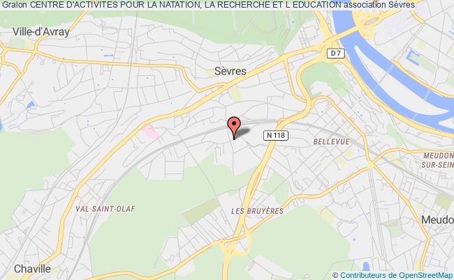 plan association Centre D'activites Pour La Natation, La Recherche Et L Education Sèvres