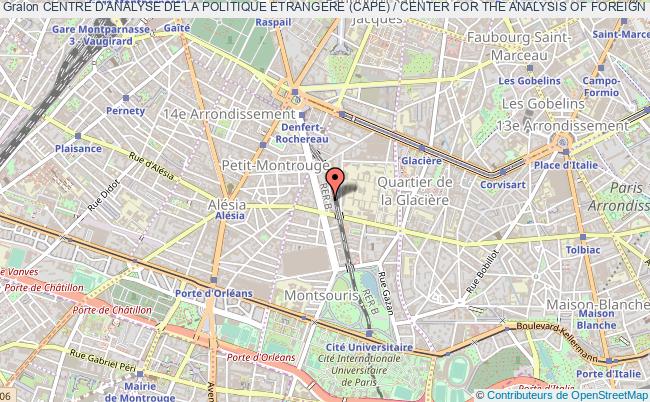 plan association Centre D'analyse De La Politique Etrangere (cape) / Center For The Analysis Of Foreign Policy (cafp)» Paris 14e