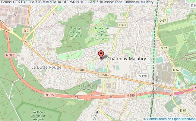 plan association Centre D'arts Martiaux De Paris 10 - Camp 10 Châtenay-Malabry