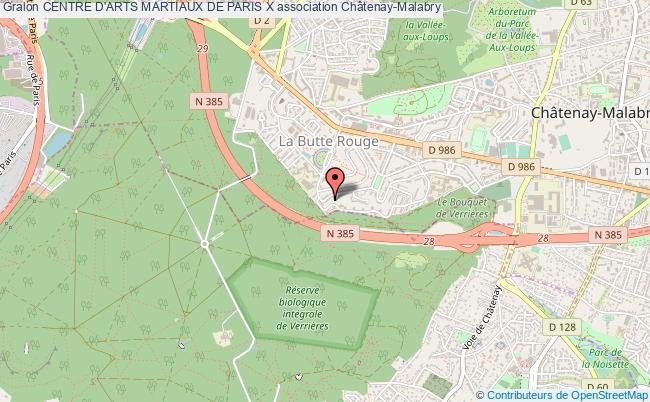 plan association Centre D'arts Martiaux De Paris X Châtenay-Malabry