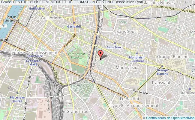 plan association Centre D'enseignement Et De Formation Continue Lyon 8e Arrondissement