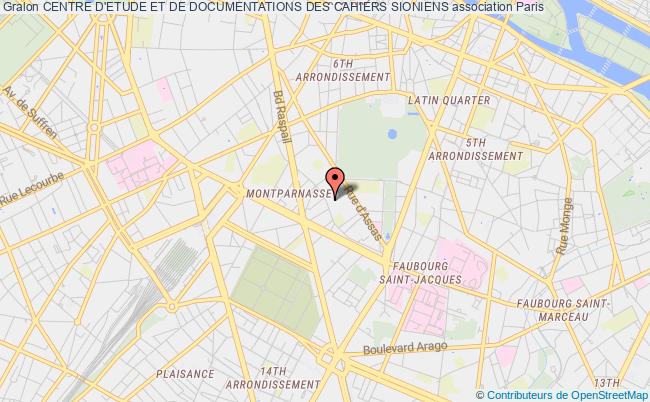 plan association Centre D'etude Et De Documentations Des Cahiers Sioniens Paris