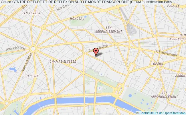 plan association Centre D'etude Et De Reflexion Sur Le Monde Francophone (cermf) Paris