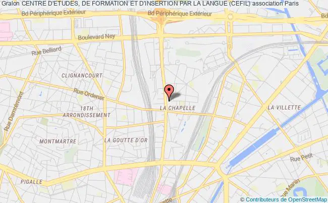 plan association Centre D'etudes, De Formation Et D'insertion Par La Langue (cefil) Paris