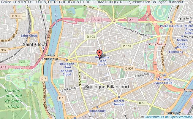 plan association Centre D'etudes, De Recherches Et De Formation (cerfop) Boulogne-Billancourt