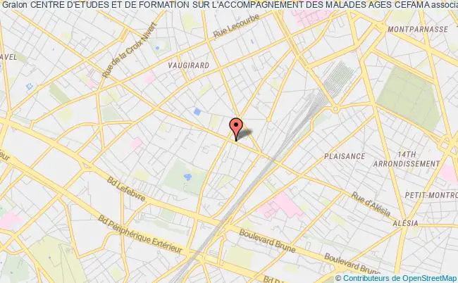 plan association Centre D'etudes Et De Formation Sur L'accompagnement Des Malades Ages Cefama PARIS