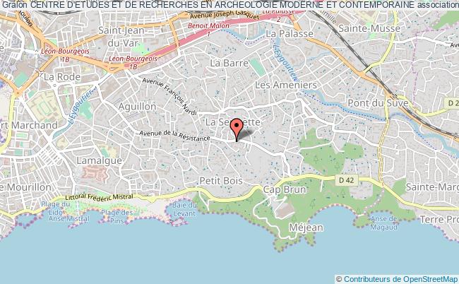 plan association Centre D'etudes Et De Recherches En Archeologie Moderne Et Contemporaine Toulon