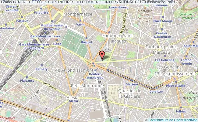 plan association Centre D'etudes Superieures Du Commerce International Cesci Paris 14e