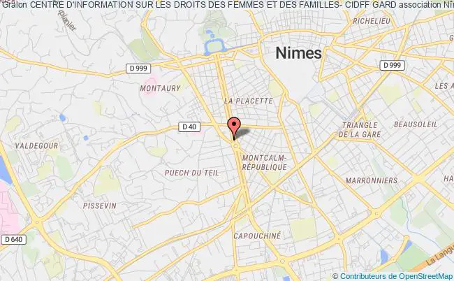 plan association Centre D'information Sur Les Droits Des Femmes Et Des Familles- Cidff Gard Nîmes